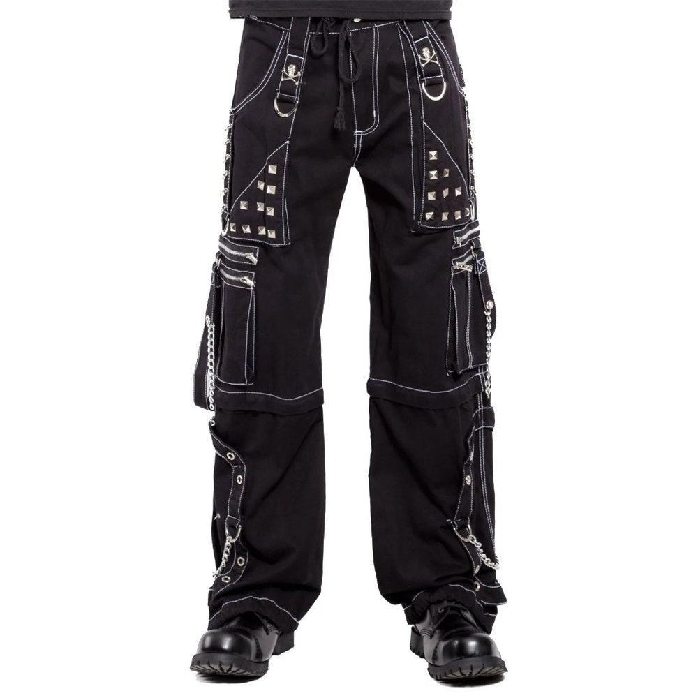 Quality Gothic Men’s Black Bondage Gothic Cyber Pant Chain Techno Rock